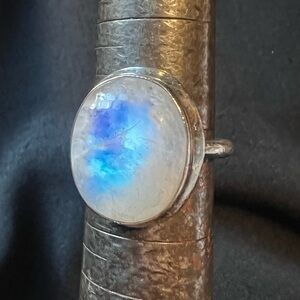 Elegant Silver and Blue Moonstone Ring